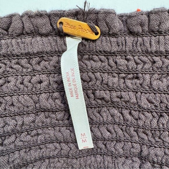 🍄 50% OFF - Free People Corset Top Brown Espresso Bean Striped Shirt Blouse - Picture 13 of 15